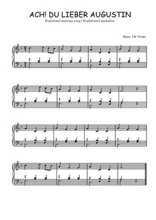 Téléchargez l'arrangement pour piano de la partition de Ach! Du lieber Augustin en PDF